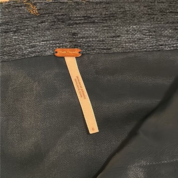 NWT Free People Blue & Silver mini skirt, size 6 - Picture 9 of 12